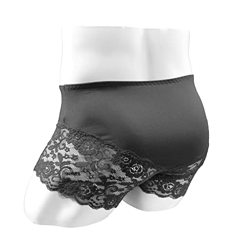 Men's Lace Briefs Sissy Pouch Underwear Crossdress Breathable Stretch Cotton Lace Panties Large Hip Wrap Boxers3