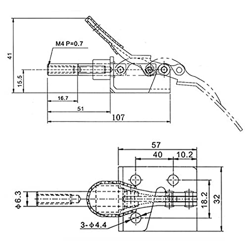 4pcs Morsetti a Leva Manuale,Set di Sgancio