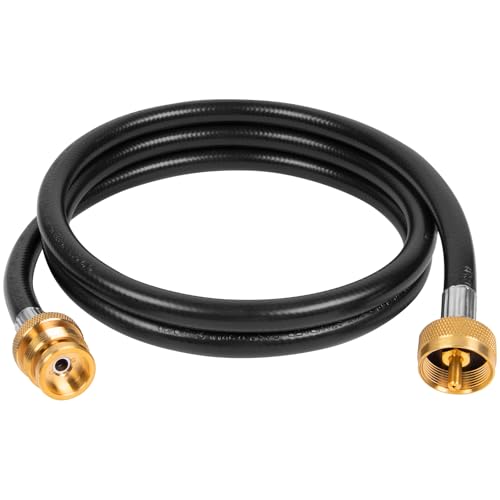 SHINESTAR 5FT Propane Extension Hose 1-20 Male to Female Throwaway Cylinder Thread Propane Tank Hose Extension for Propane Tree Tee Adapter Camping Stove Buddy Heater Weber Q Grill