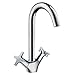 Produktbild hansgrohe Logis 2-Griff Küchenarmatur, Komfort-Höhe 220mm mit Schwenkauslauf und Kreuzgriffen, Chrom