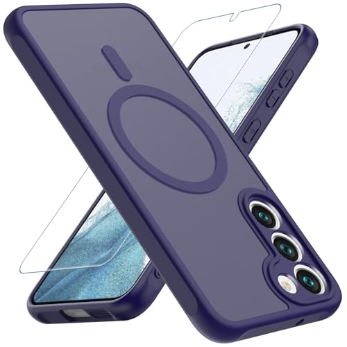 Coque Samsung S23 Plus Magsafe violette mate anti-chute