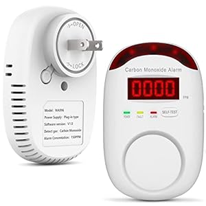 HAOTESITE Carbon Monoxide Detector,Plug-in Type CO Alarm Monitor with Digital Display & Sound & Light Warning for Home/Travel