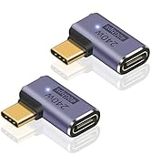 Poyiccot USB C Right Angle Adapter PD 240W, Right Angle USB C Adapter 40Gbps, 90 Degree USB C Ada...