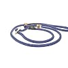 Retrieverlijn donker-blauw/Jachtlijn/Sliplijn/Moxonlijn Sporty | robuuste hondenriem gemaakt van touw met geïntegreerde halsbandje | 8mm | met echte herten hoorn stop