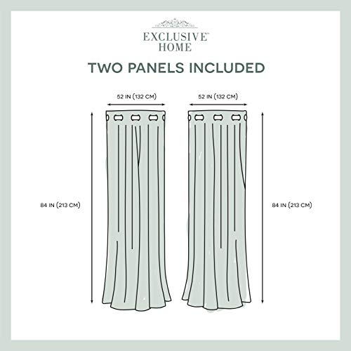 Exclusive Home Curtains Exclusive Home Kochi Light Filtering Linen Blend Grommet Top Curtain Panel Pair, 54X84, Dove Grey, 2 Count #TOP5