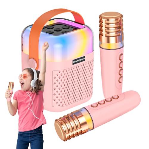 Máquina De Karaoke Para | Altavoz con 2 Micrófonos,Juguete Musical Karaoke - Ideal Hogar, Fiestas, Oficina, Jardín Y Exterior