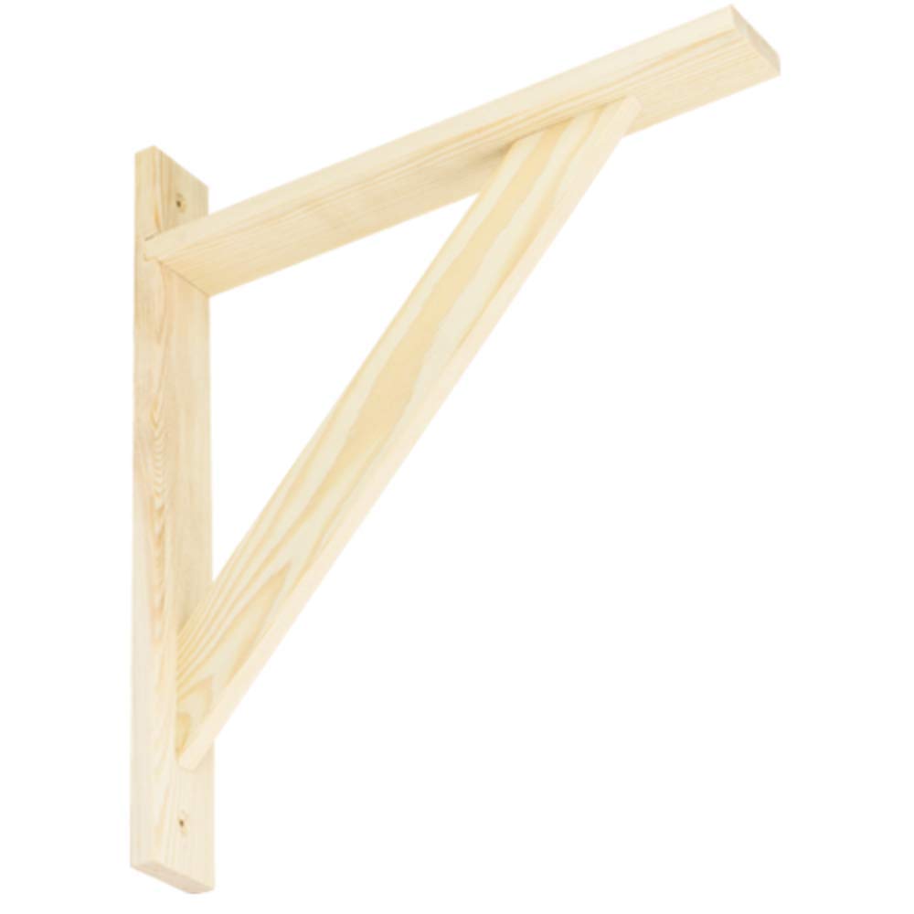 Velano Pine Wood Contemporary Reinforced Shelf Bracket Support Wooden (230 x 280mm)