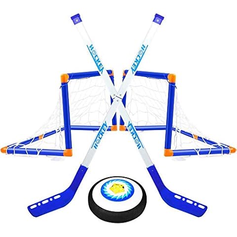 chifans Electric Hockey LED Suspension Sport Hockey Game Set, With 2 Football Goal, 2 Goal Net, 2 Hockey Stick And 1 Suspension Ice Hocky Indoor Training Toys Sports For Boys Girls Cover