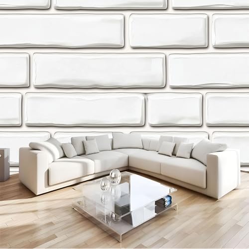 Papier peint briques géométriques JEDTAKCT pour transformer un mur blanc en décor 3D moderne