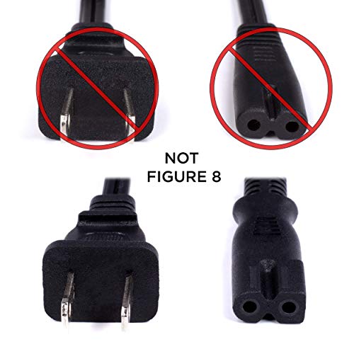 image for THE CIMPLE CO Polarized 2 Prong Power Cord with Copper Wire Core - (Sq