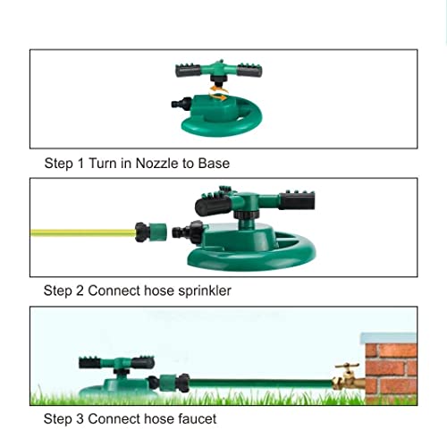 Image of Multi-Function 1 Pc Automatic 360 Rotating Adjustable Round 3 Arm Lawn Water Sprinkler for Watering Garden Plants /Pipe Hose Irrigation Yard Water Sprayer Rain Water Gadget Fountain Sprayer