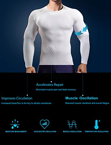 Hoplynn 5 Pack Compression Shirts Men Long Sleeve Rash Guard Athletic Baselayer Undershirt Gear Tshirt For Sports Workout 2 Black 1 White 1 Blue 1Gray-S #TOP1
