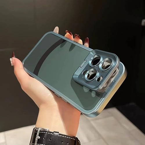 Coque iPhone 13 Pro Max avec protège-objectif et support bicolore vert