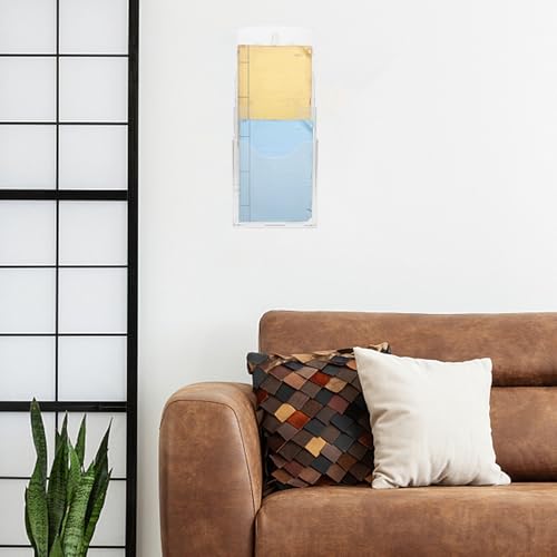 Porte-documents 4 compartiments mural en acrylique transparent pour bureau