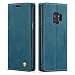 Produktbild QLTYPRI Hülle für Samsung Galaxy S9 Plus, Vintage Dünne Handyhülle mit Kartenfach Geld Slot Ständer PU Ledertasche TPU Bumper Flip Schutzhülle Kompatibel mit Samsung Galaxy S9 Plus - Blau