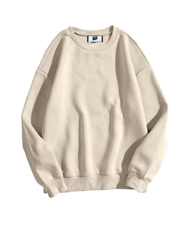 SXV Style Solid Plain Unisex Cotton Oversized Baggy Sweatshirt