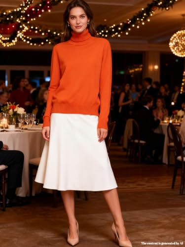 Image of SANGTREE Women's Turtleneck Sweaters Long Sleeve Pullover Tops | Breathable Lightweight Fabric| Fall Winter Fashion Outfits| Perfect for Daily,Office,Vacations,Holiday,Family Gatherings Etc.