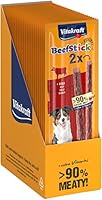 Vitakraft Beef Stick, Fleischsticks, Vorratspackung, Hundeleckerlie, mit Rind, zum Verwöhnen und Belohnen (25x 2 Stück)