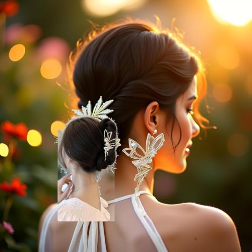 Pinzas metálicas con cristales para cabello miniatura 3