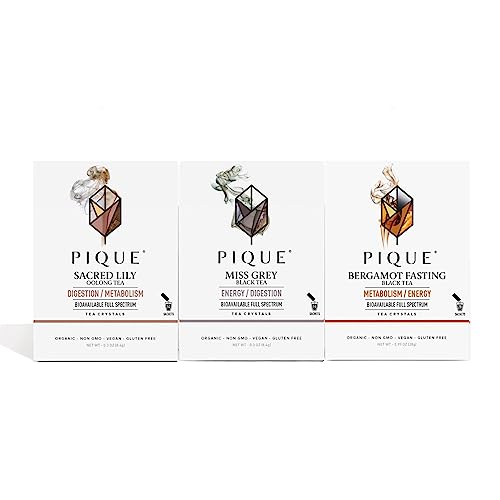 Pique Organic Black Tea Crystals Sampler - Digestive Support Properties For Healthy Metabolism, High Caffeine Black Tea For Energy - 56 Single Serve Sticks (Pack Of 3) #TOP14