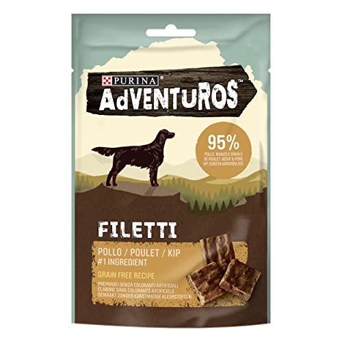 Purina Adventuros High Meat Filetti Snack Cani Ricco in Pollo 70g