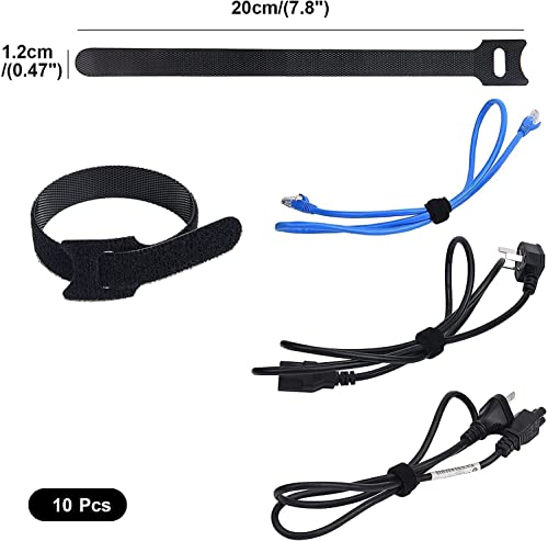 Soulwit Cable Management Kit, 4 Wire Organizer Sleeve, 3 Cable Holder, 10+2 Cable Organization Straps, 15 Large Cord Clips, 100 Cable Ties For Tv Pc Computer Under Desk Office #TOP5