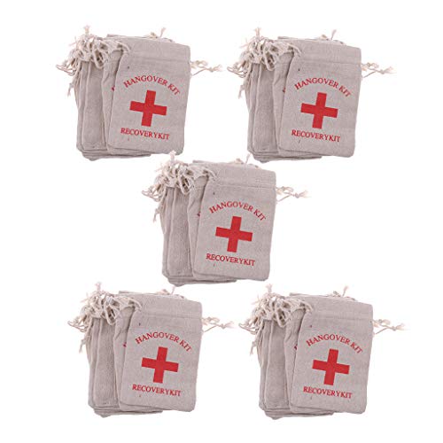 PETSOLA 50 Pcs Resaca Bolsos de Fiestas Colección de Boda Hecho de Algodón para Despedida de Soltera Fiesta