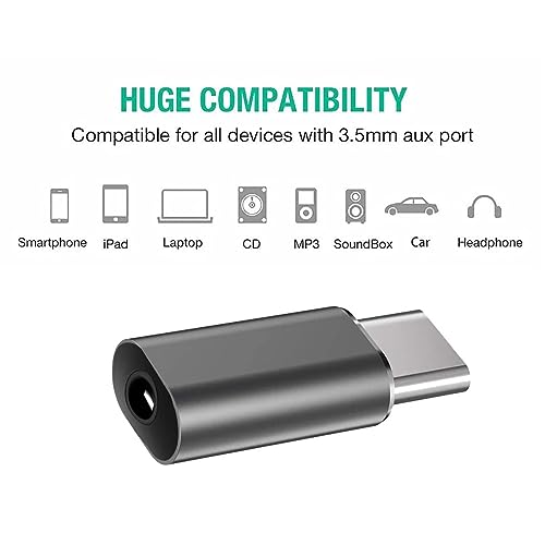 Image of Realme USB-C to 3.5mm Headphone Jack Adapter | Type-C to AUX Audio Converter for OnePlus, Xiaomi, Realme, Vivo (NOT for Samsung /iPad /Pixel) - Black