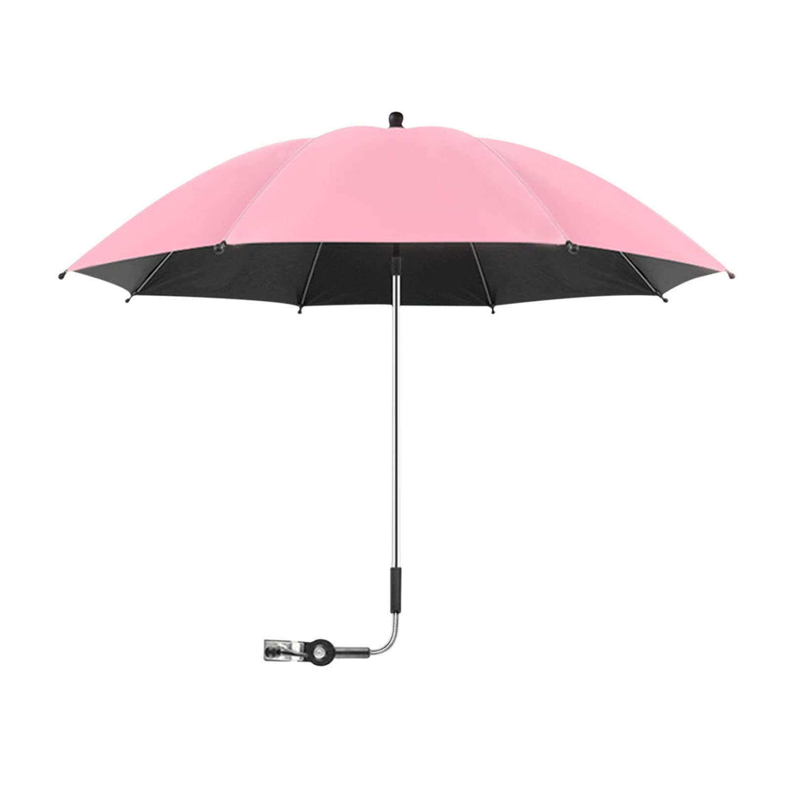 Sombrilla Cochecito Bebe Universal - Sombrilla Universal Para Carrito Bebe Y Paseo Protección Uv 50+, Parasol Carro Bebe Universal Con Clip Ajustable Rotación 360 °- Diámetro 85 Cm