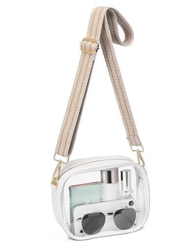 Clear Purse for Women - Stadium Approved Small Crossbody Bag with Zipper, Clear Stadium Bag for Concerts Sports