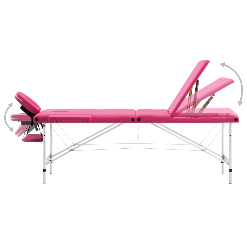 Generico Lettino da Massaggio a 3 Sezioni in Alluminio Rosa,Salute e Bellezza,Cura della Persona,Massaggi e Relax,Lettini da Massaggio,Rosa,17.05 kg,110197