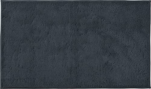 Erwin Müller Badematte, Badteppich Uni ULM - Baumwolle, kuschelig, rutschhemmend, für Fußbodenheizung geeignet - anthrazit Größe 70x120 cm