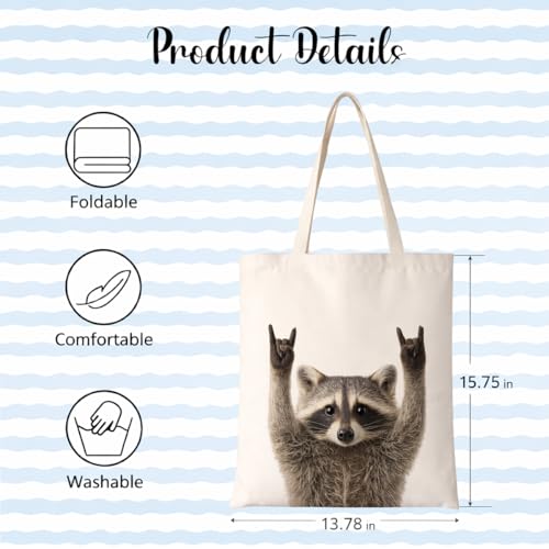 Funny Animal Canvas Tote Bag Reusable Cute Shoulder Bag miniatura 4