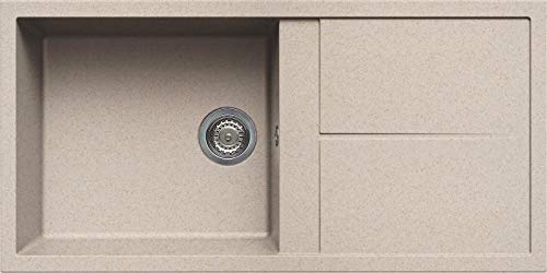 Elleci Lavello Incasso Unico 480 1 Vasca con gocciolatoio 100x50 Granitek (51 Avena)