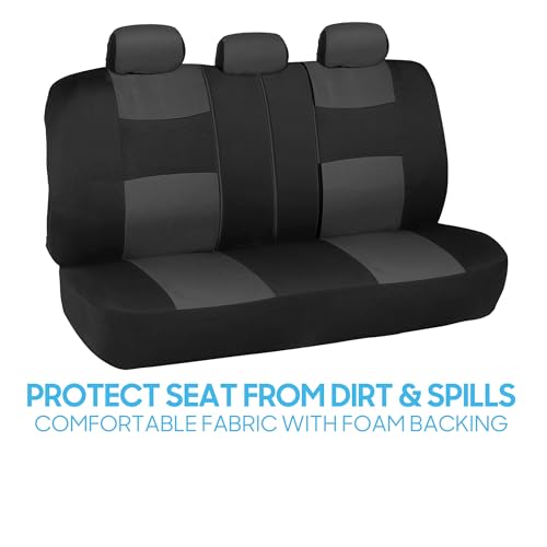 Image of BDK OS309CC Charcoal Gray Polypro Black /Car Seat Cover, Easy Wrap Two-Tone Accent for Auto, Split Bench