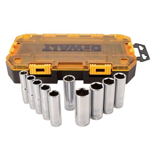 DeWalt DWMT73815 Deep socket set, 1/2 in. drive, metric, 10-piece