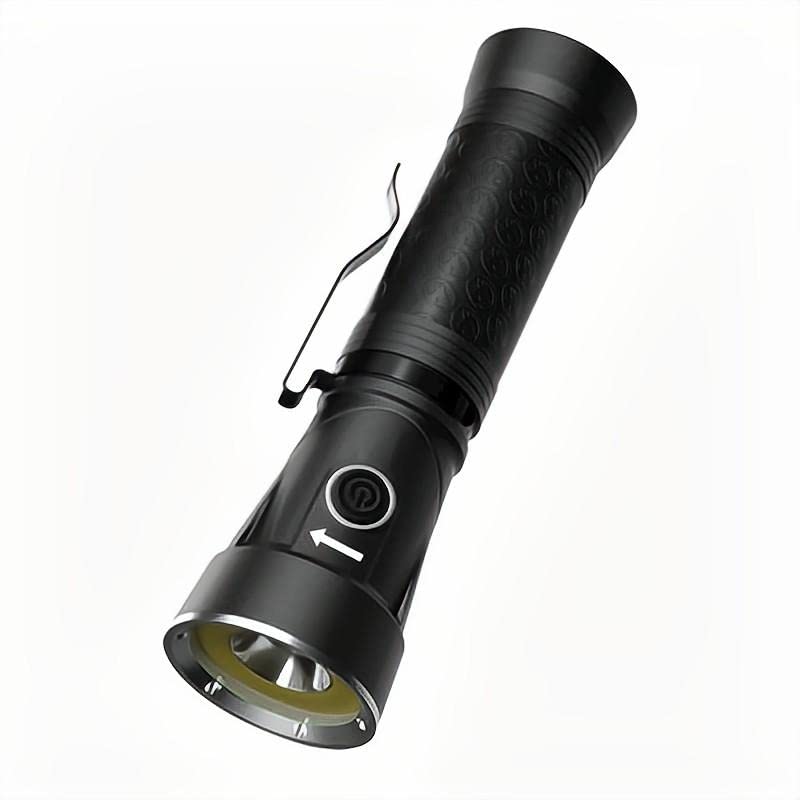 1200LM Handheld Flashlight with Dual Light Sources, 90-Degree Rotatable Head, IPX5 Waterproof, Aluminum Alloy, Magnetic Base, Clip-On Design,12H Battery Life, Type-C Charging, Includes Nylon Case