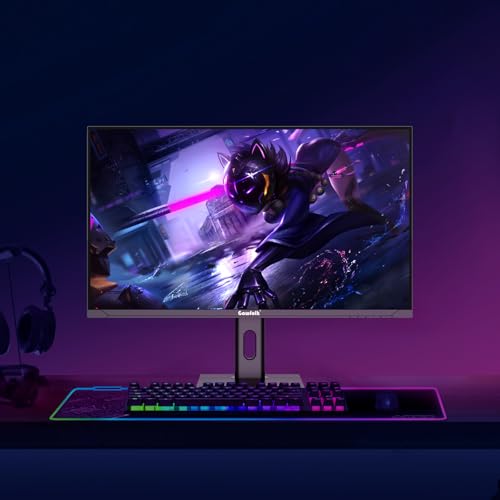 Image of Gawfolk 27 inch IPS PC Screen, 4K Gaming Monitor 160Hz, 1ms, FreeSync, 100% sRGB, 178 Wide Viewing Angle, HDMI 2.1, DisplayPort,Height-Adjustable and Swivel,75 * 75MM Wall Mount Compatible - Black