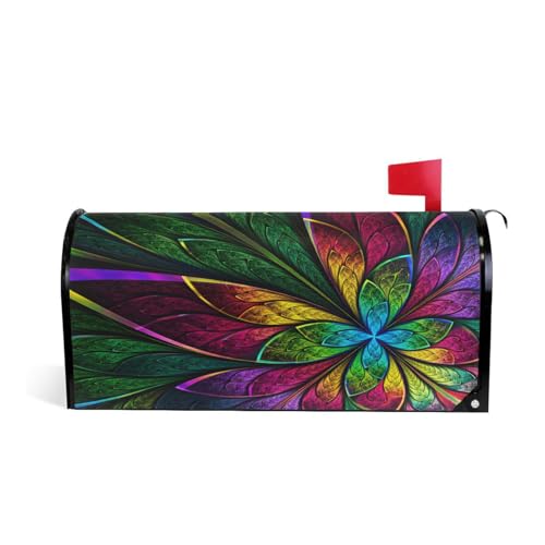 WOOR Hipster Rainbow Butterfly Magnetic Mailbox Cover MailWraps Garden Yard Home Decor for Outside Standard Size-18"x 20.8"