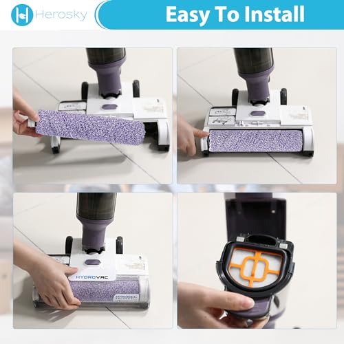 Herosky Brush and Filter kit for Shark WD101 HydroVac XL 3-in-1 Vacuum, Fit for Shark AW201 WD201 WD100 WD200 HydroVac Vacuum, Compare part WDFF1 WDB1