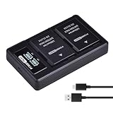 PowerTrust 2 Batteries EN-EL14 EN-EL14A 1500 mAh et Double Chargeur LED pour Nikon D3100, D3200, D3300, D3400, D3500, D5100, D5200, D5300, D5500, Coolpix P7000, P7100, P7700, P7800 - 8