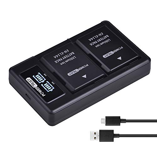 PowerTrust 2 Batteries EN-EL14 EN-EL14A 1500 mAh et Double Chargeur LED pour Nikon D3100, D3200, D3300, D3400, D3500, D5100, D5200, D5300, D5500, Coolpix P7000, P7100, P7700, P7800 - 8
