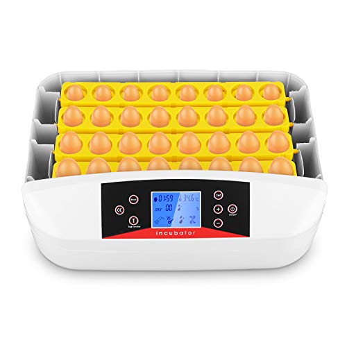 Automatic 32 Eggs Incubator with Automatic Egg Turner and Smart Temperature & Humidity Controller for Hatching Chickens Ducks Goose Birds