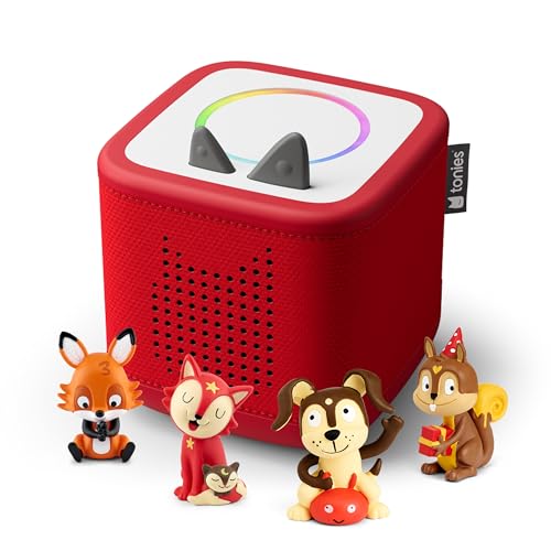 Image of Toniebox 2 Audio Player Favorite Songs Bundle for Kids 1+ with Playtime Puppy, Bedtime Songs, Counting Songs, and Celebration Songs - Sunset Red