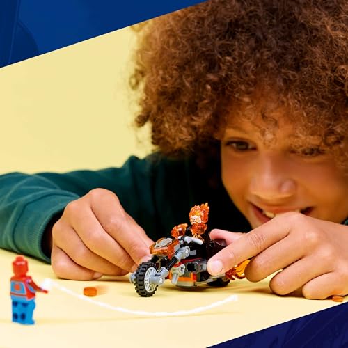 Image of LEGO ǀ Marvel Spider-Man vs. Ghost Rider Motorcycle - Super Hero Building Toy for Kids - 76335