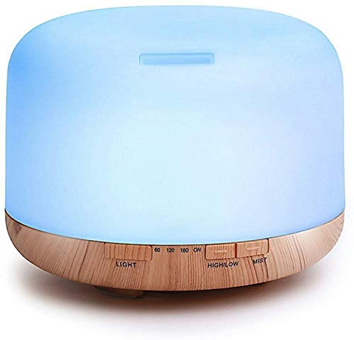 Diffuseur d'huiles essentielles intelligent d'aromathérapie par ultrasons 500 ml Echo Alexa Control, humidificateur de vaporisateur d'huile parfumée, arrêt automatique, 7 couleurs de lumière LED Cover