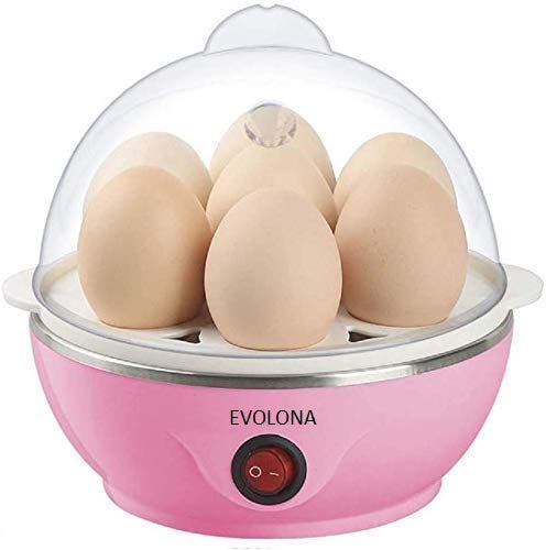 EVOLONA Egg Poacher, 7 Egg Cooker, Egg Steamer, Home Machine Electric Egg Boiler with Egg Tray (Multicolour)-image-39