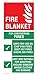 Price comparison product image Viking Signs FZ387-P12-V Fire Blanket Instructions For Use Sign, Vinyl, 200 mm H x 100 mm W,Red