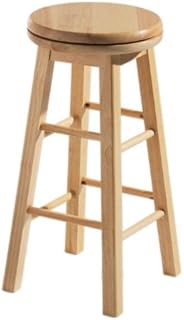 Premier Housewares Bar Stool / Wooden Stool / Breakfast Bar Stool / Revolving / Kitchen Stools / Solid Wood - Natural, 64 x 32 x 32 cm