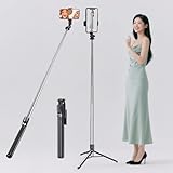 スマホ 三脚 ハンドル直径は35cmです自撮り棒 iphone 軽量 安定感があり ぐらつかない じどり棒 展開時の高さ180cm スマホスタンド 三脚 収納後31cm 360°+270°可調節 iphone & android対応 長い セルカ棒 旅行/セルフィー/撮影/動画鑑賞最適 日本語取扱書付き(ブラック)